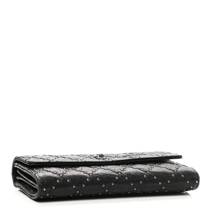 Chanel Crumpled Lambskin Studded Paris Dallas Flap Wallet Black 4 of 10