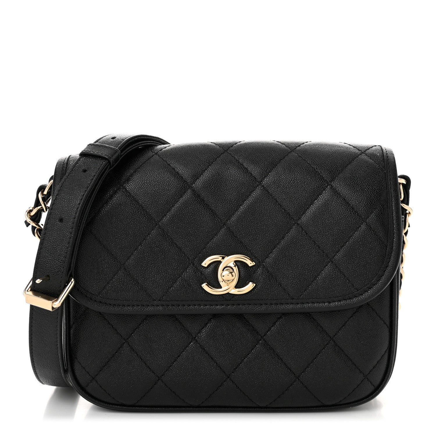 Chanel Caviar Quilted Round Messenger Flap Black 1 of 11