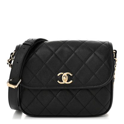 Chanel Caviar Quilted Round Messenger Flap Black 1 of 11