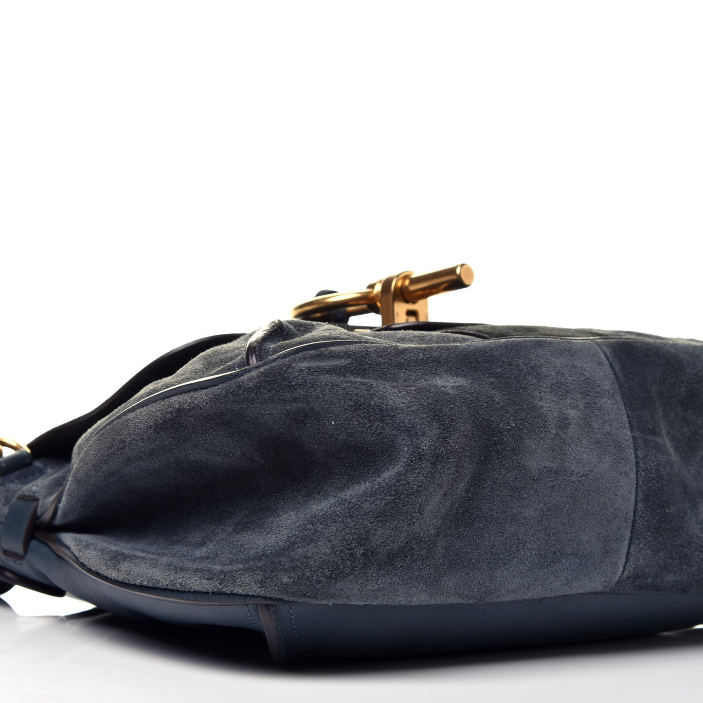 Suede Small Lexa Shoulder Bag Silver Blue