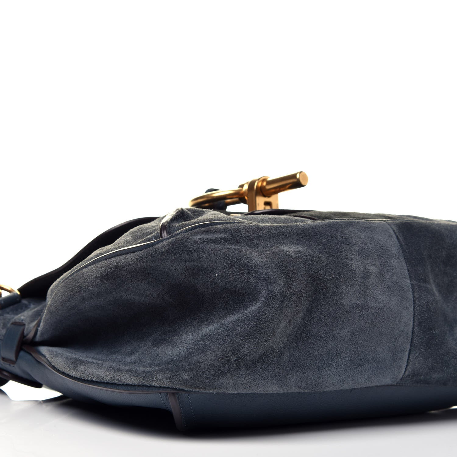 Chloe Suede Small Lexa Shoulder Bag Silver Blue 9 of 10