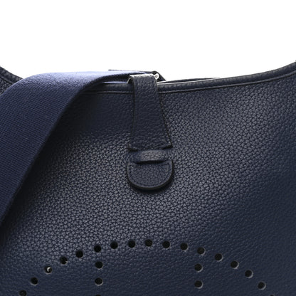 Hermes Taurillon Clemence Evelyne III PM Bleu Saphir 8 of 11