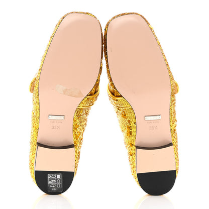 Gucci Sequin Satin Matelasse GG Marmont Moccasin Loafers 35.5 Gold Yellow Giallo Oro Vecchio 5 of 13