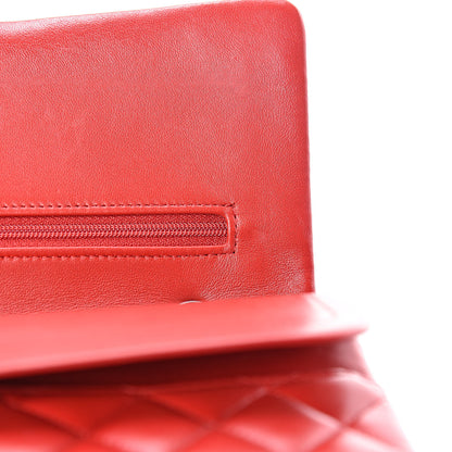 Chanel Lambskin Quilted Medium Double Flap Red 10 of 15