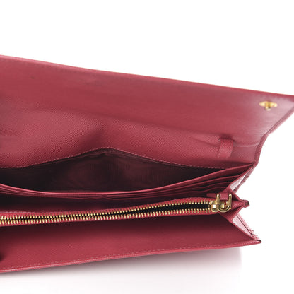 Prada Saffiano Metal Oro Chain Wallet Peonia 5 of 10