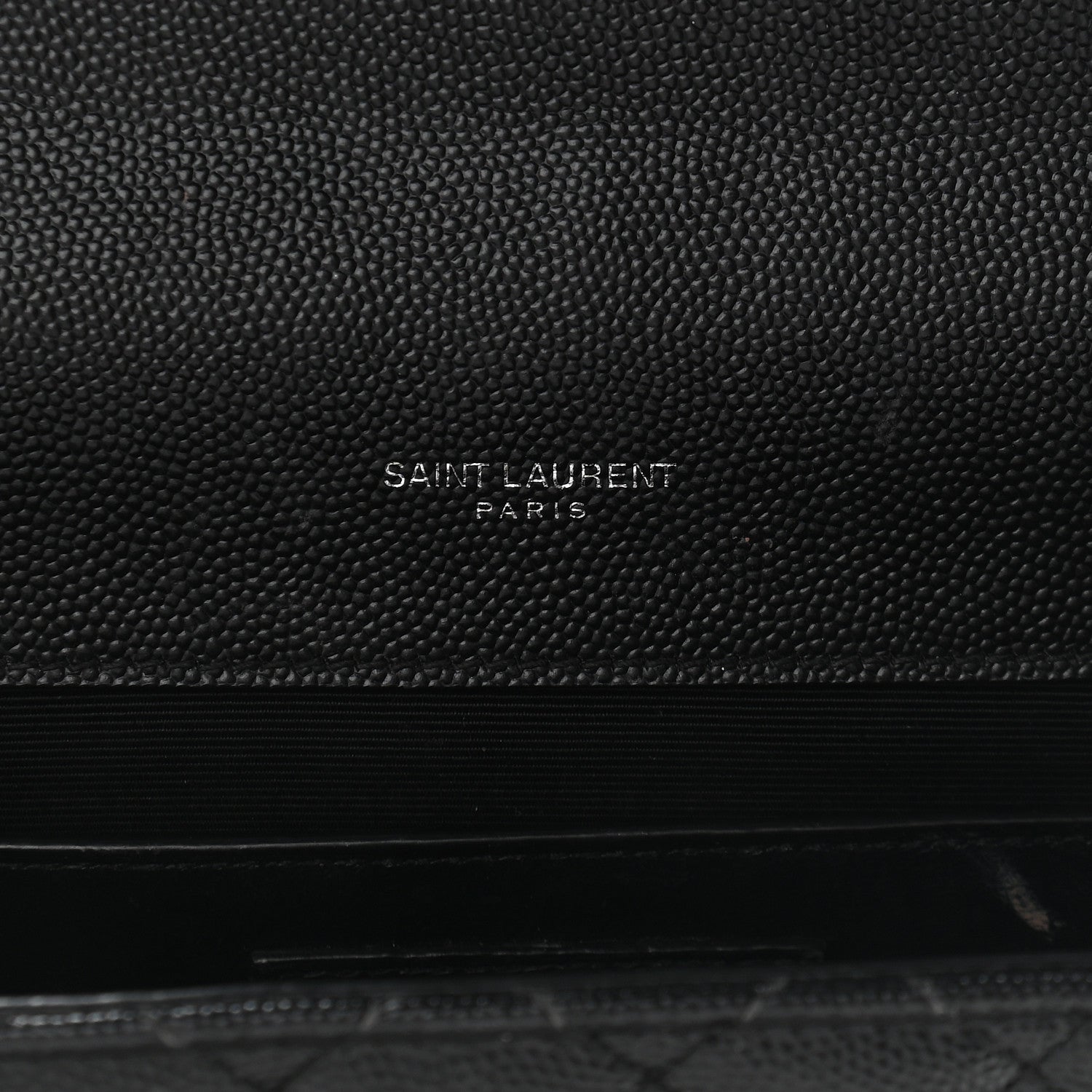 Saint Laurent Grain De Poudre Textured Mixed Matelasse Triquilt Medium Monogram Satchel Black 7 of 10