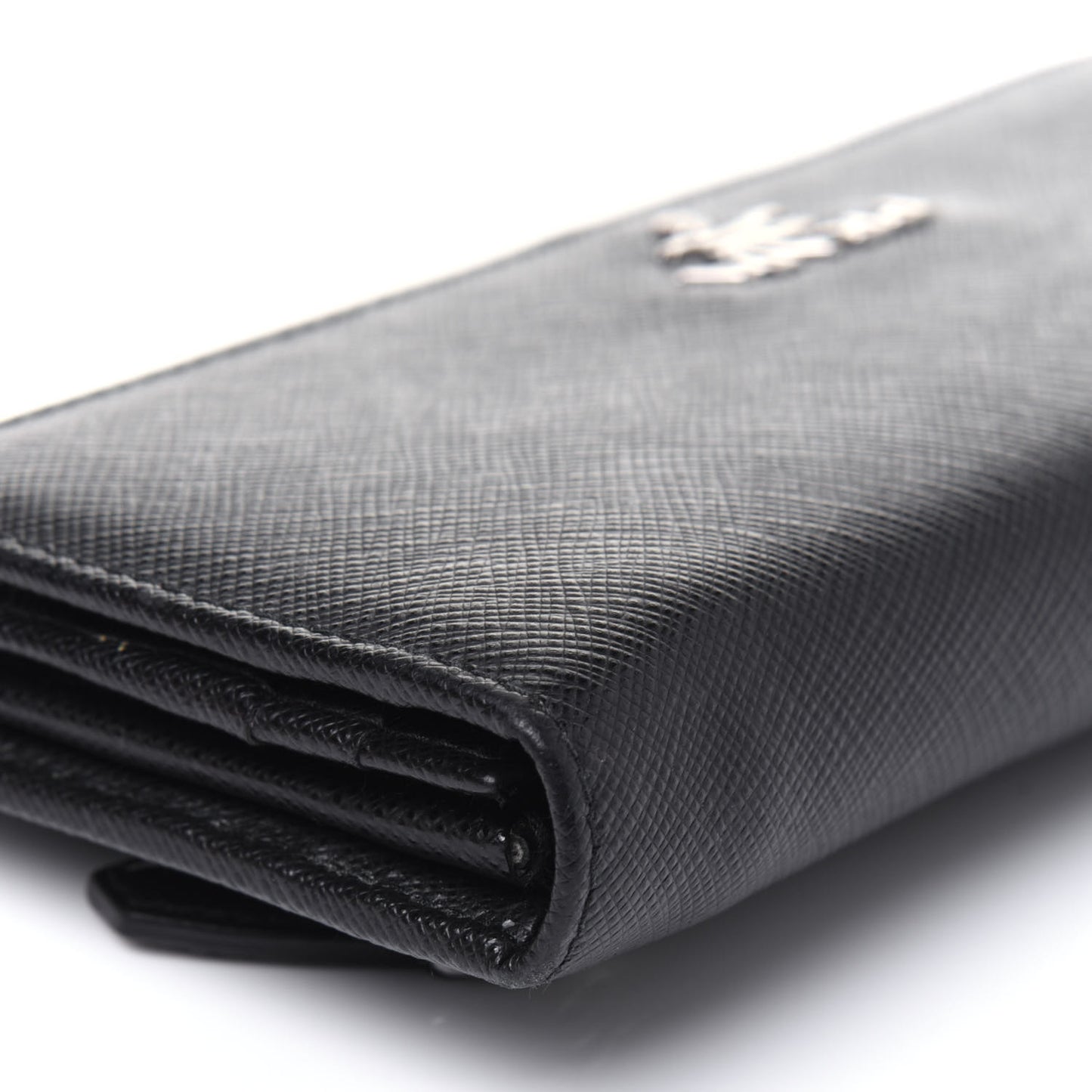 Saffiano Metal Continental Flap Wallet Black