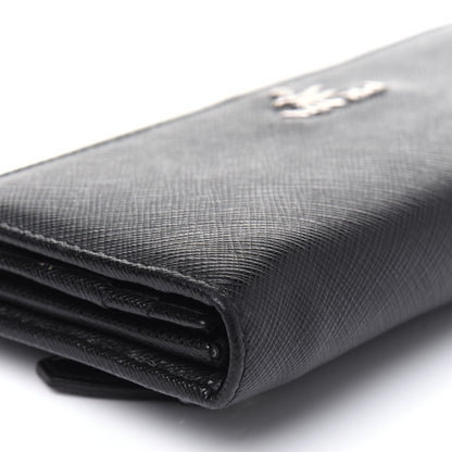 Prada Saffiano Metal Continental Flap Wallet Black 19 of 22