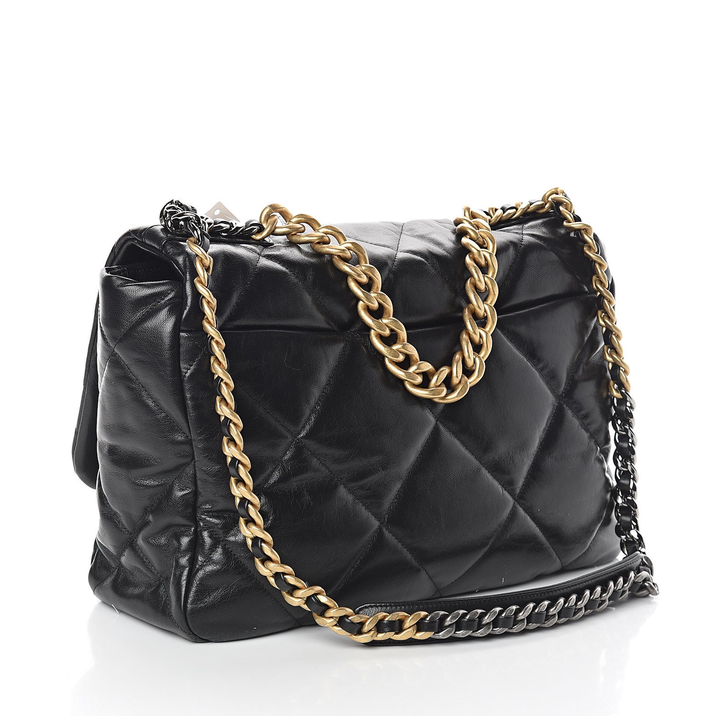 Goatskin Quilted Maxi 19 Flap Black