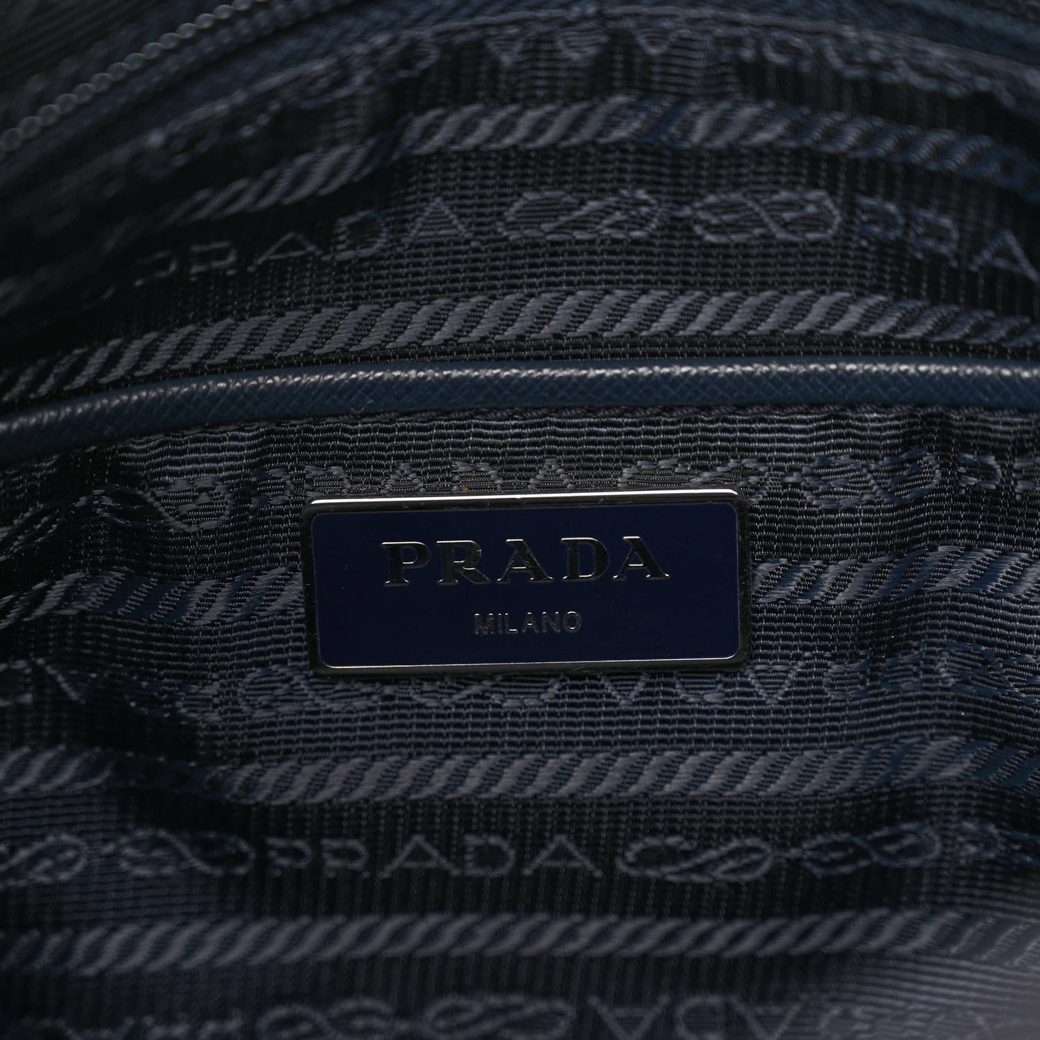 Prada Tessuto Nylon Saffiano Messenger Bag Baltico 6 of 9