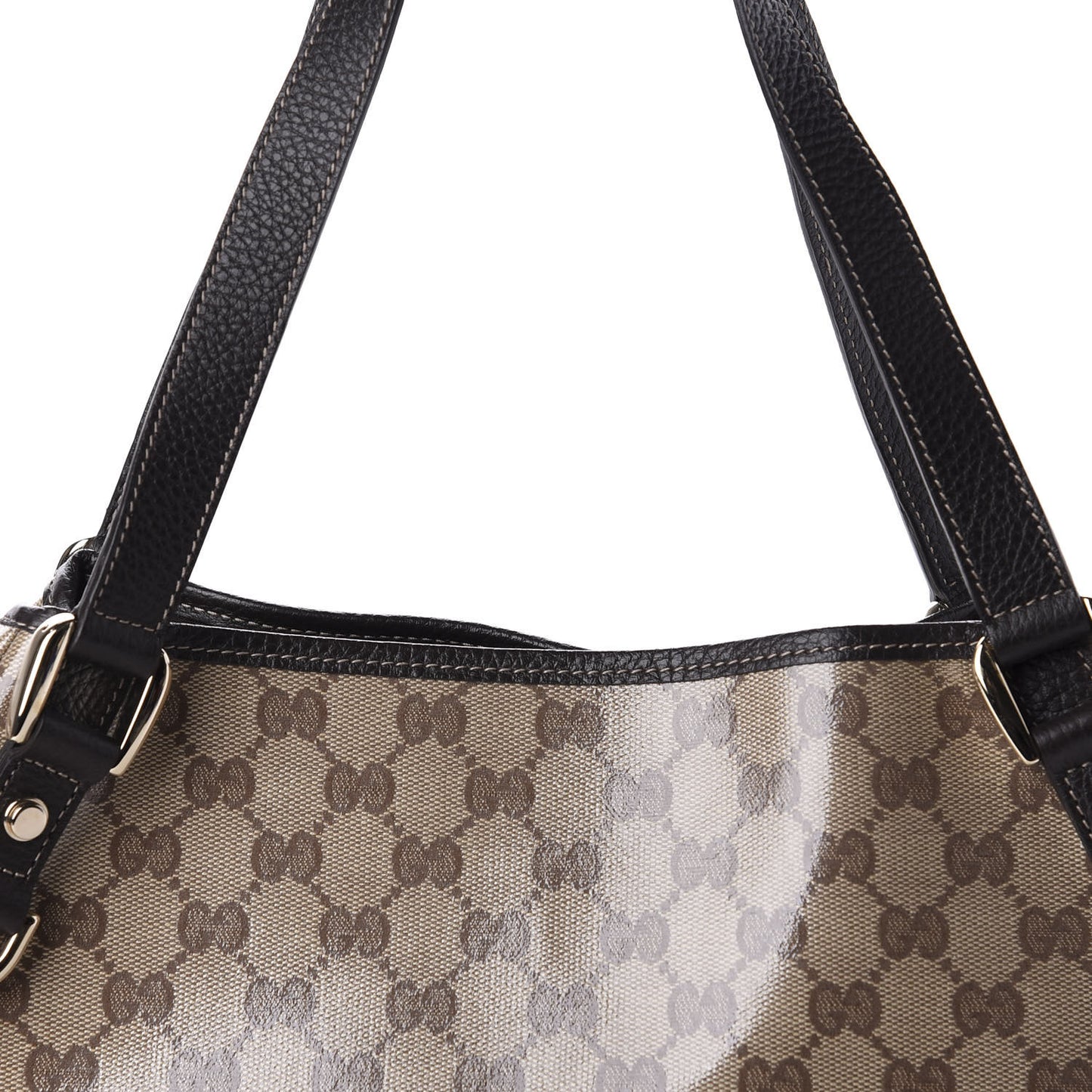Crystal Monogram Medium Abbey Shoulder Bag Dark Brown