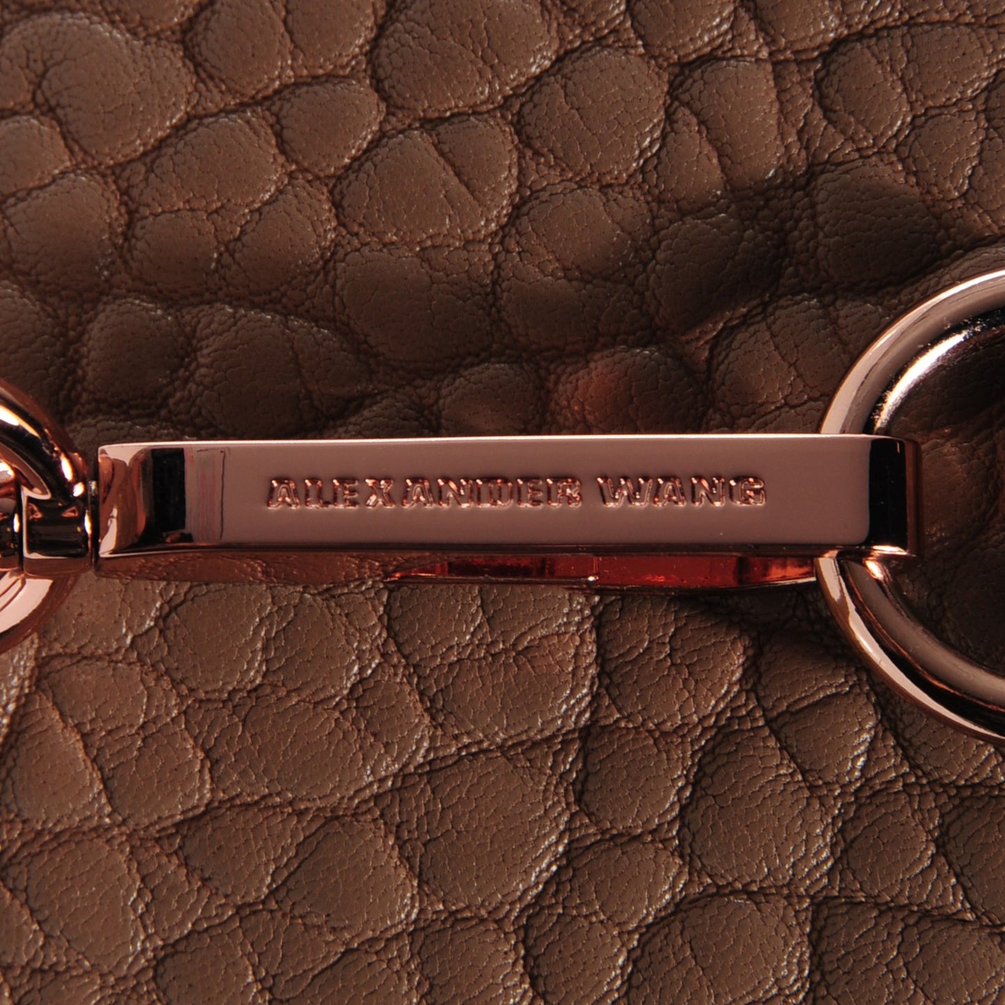 Pebbled Lambskin Rockie Latte Rose Gold Hardware