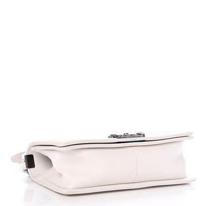 Chanel Calfskin Double Stitch Medium Boy Flap White 5 of 9