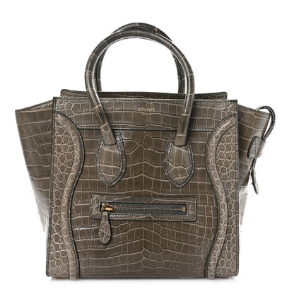 Celine Crocodile Micro Luggage Souris 1 of 9