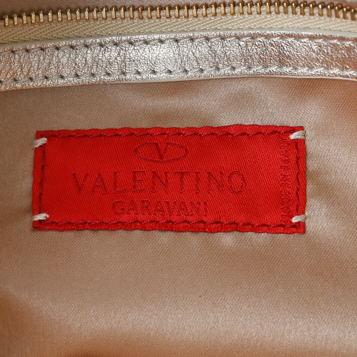 Metallic Calfskin Crystal Vlogo Flap Gold