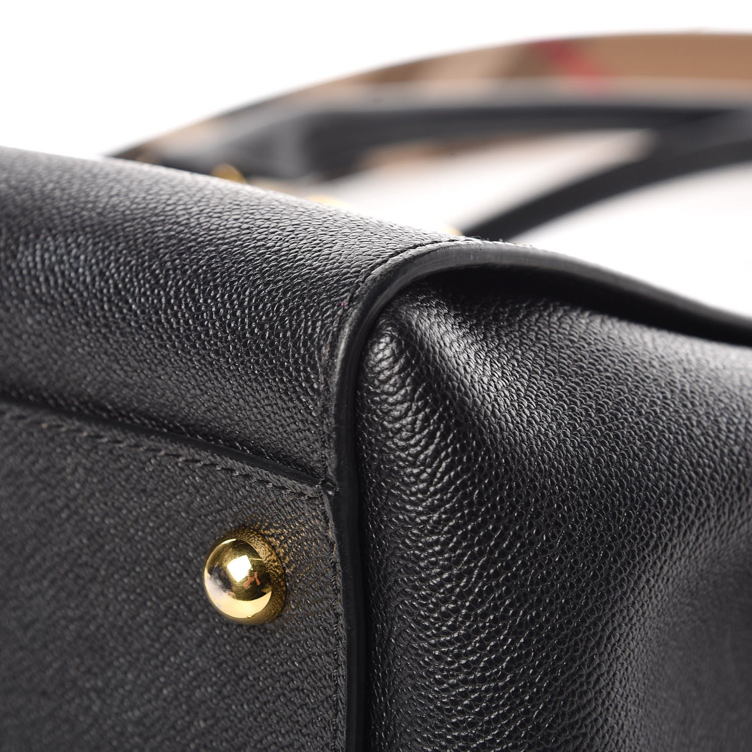 Burberry Soft Grain Calfskin Medium Buckle Tote Black 14 of 16