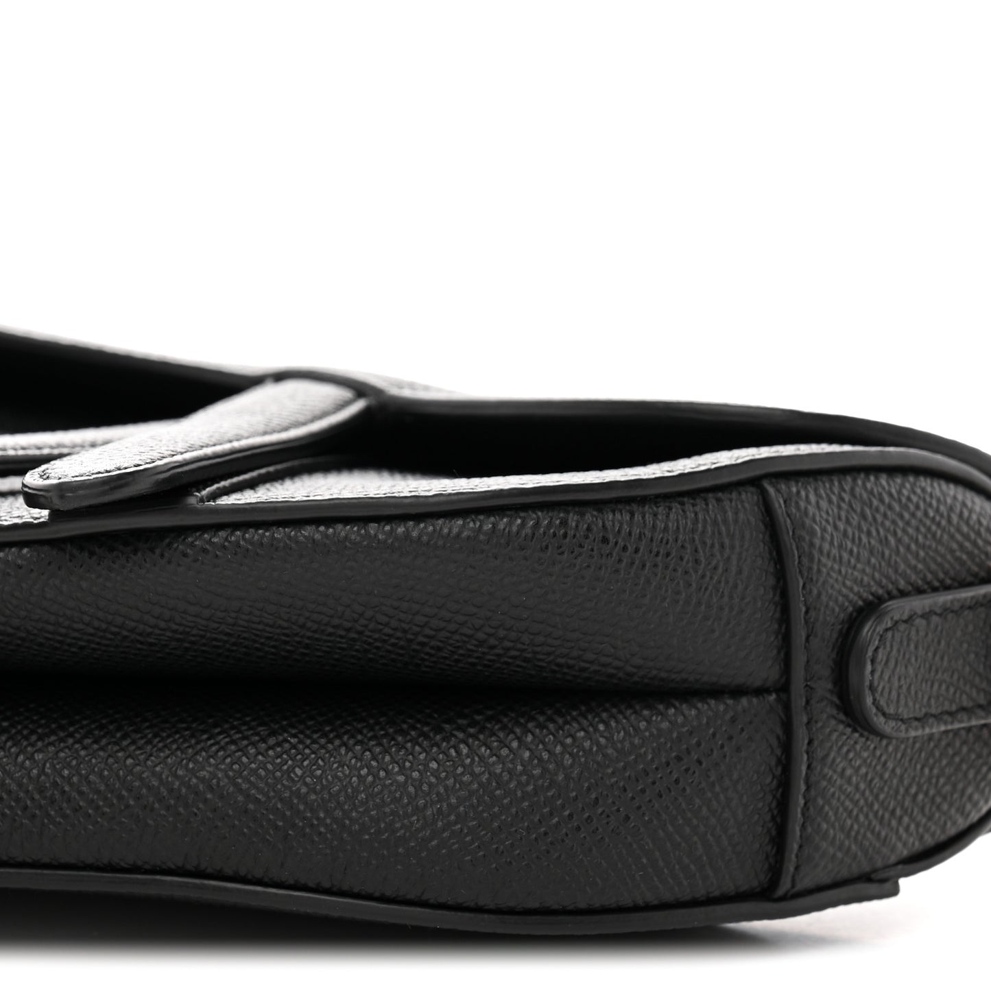 Grained Calfskin Mini Saddle Bag Black