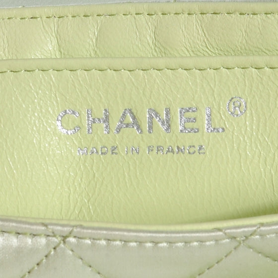 Chanel Satin Quilted Medium Flap Mint Green 8 of 9