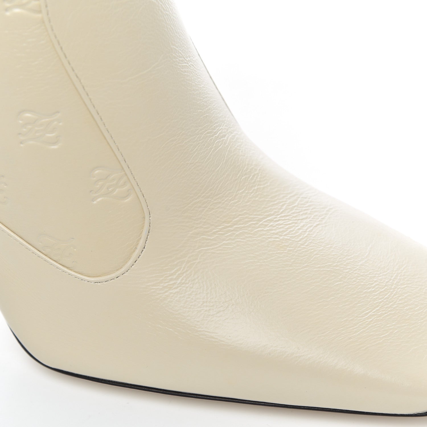 Fendi Vitello Karligraphy Embossed FFreedom High Heel Ankle Boots 40 White 8 of 11