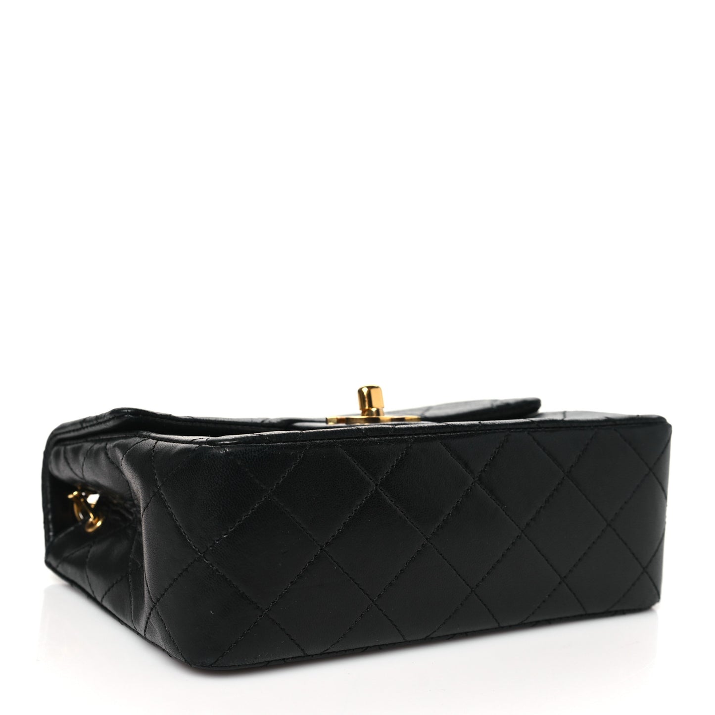 Lambskin Quilted Mini Square Flap Bag Black
