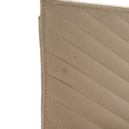 Saint Laurent Grain De Poudre Chevron Monogram Bill Pouch Sea Salt 10 of 13