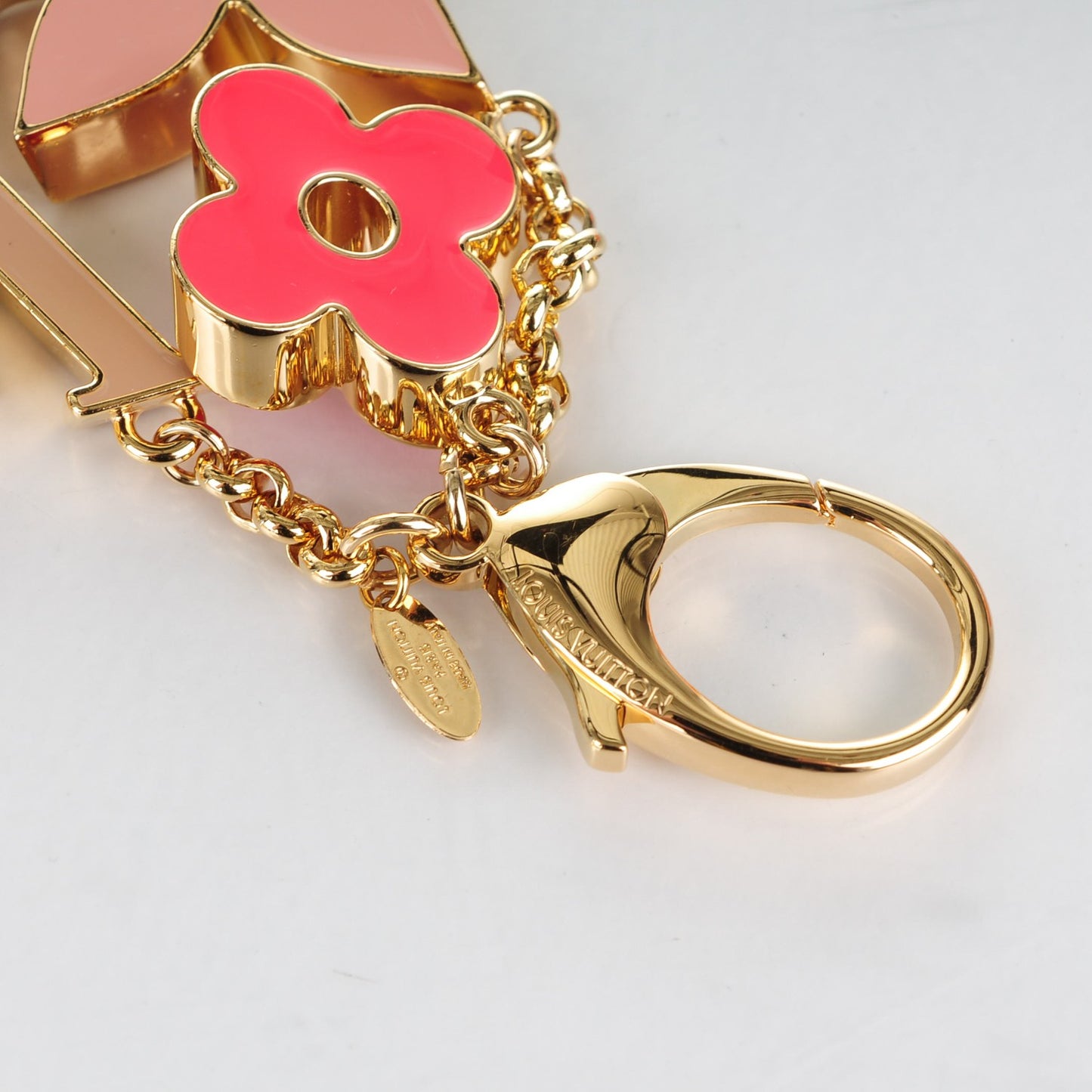 Fleur De Monogram Bag Charm Pink