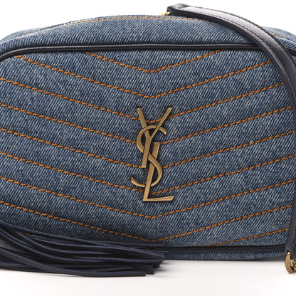 Saint Laurent Denim Matelasse Monogram Mini Lou Camera Bag California Blue 8 of 9