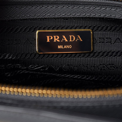 Prada Saffiano Lux Bi-Color Medium Tote Mercurio Black 6 of 7