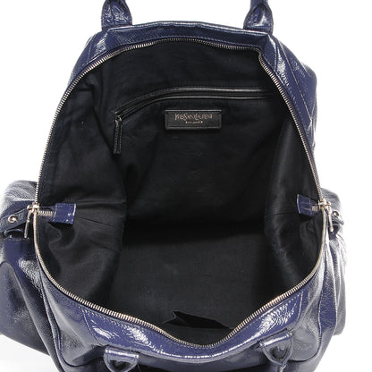 Saint Laurent Textured Patent Medium Easy Sac Navy Blue 7 of 7