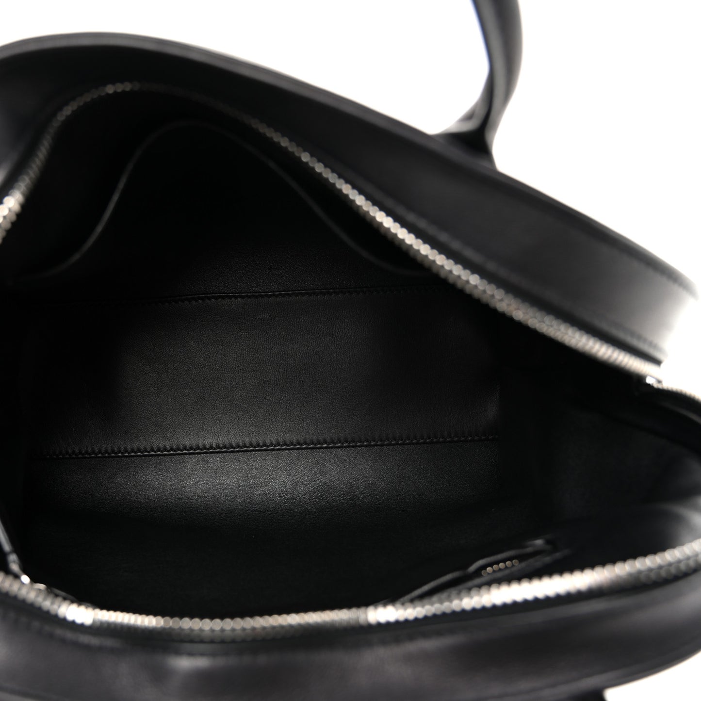 Polished Saddle Calfskin Agnes Bag Black