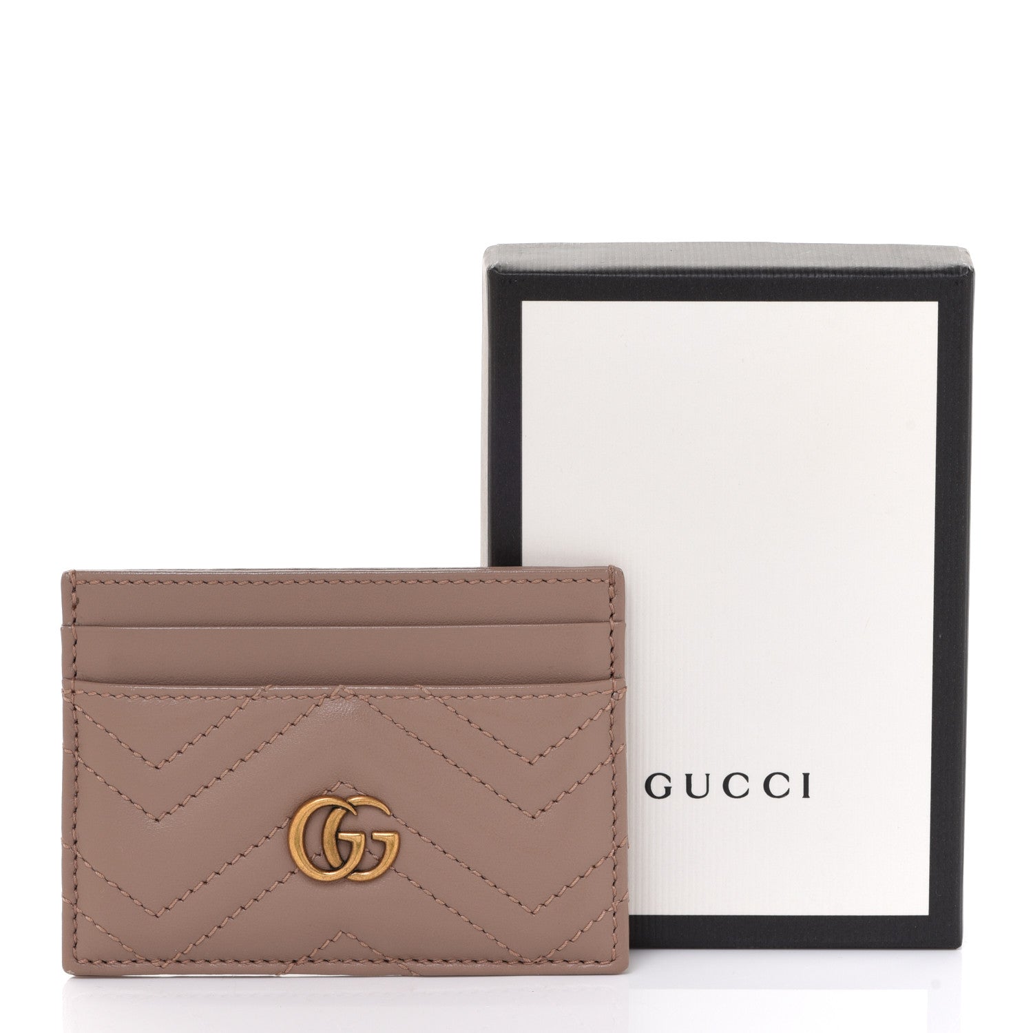Gucci Calfskin Matelasse GG Marmont Card Holder Porcelain Rose 11 of 11