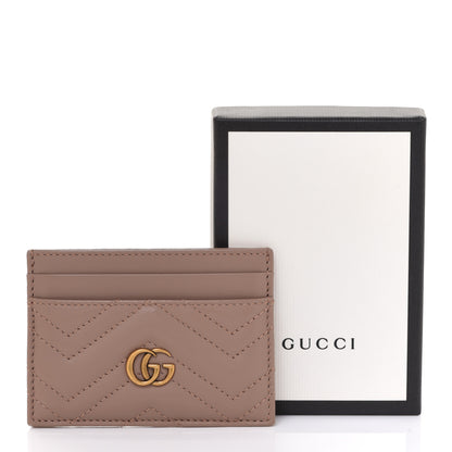 Gucci Calfskin Matelasse GG Marmont Card Holder Porcelain Rose 11 of 11