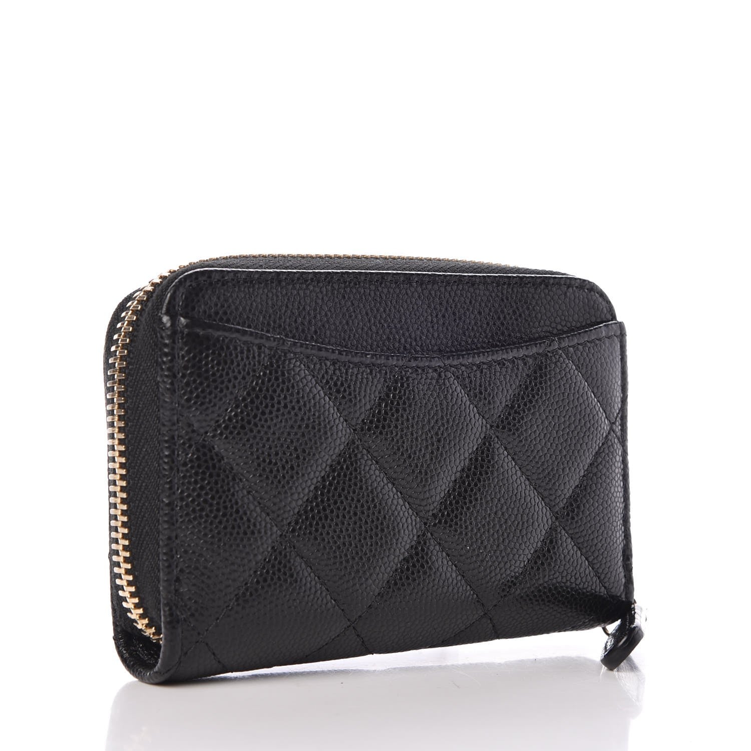 Chanel Caviar Quilted Zip Coin Purse Black 3 of 9