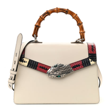 Gucci Calfskin Snakeskin Small Lilith Top Handle Bag White 1 of 8