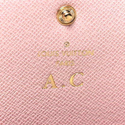 Louis Vuitton Damier Azur Emilie Wallet Rose Ballerine 7 of 10