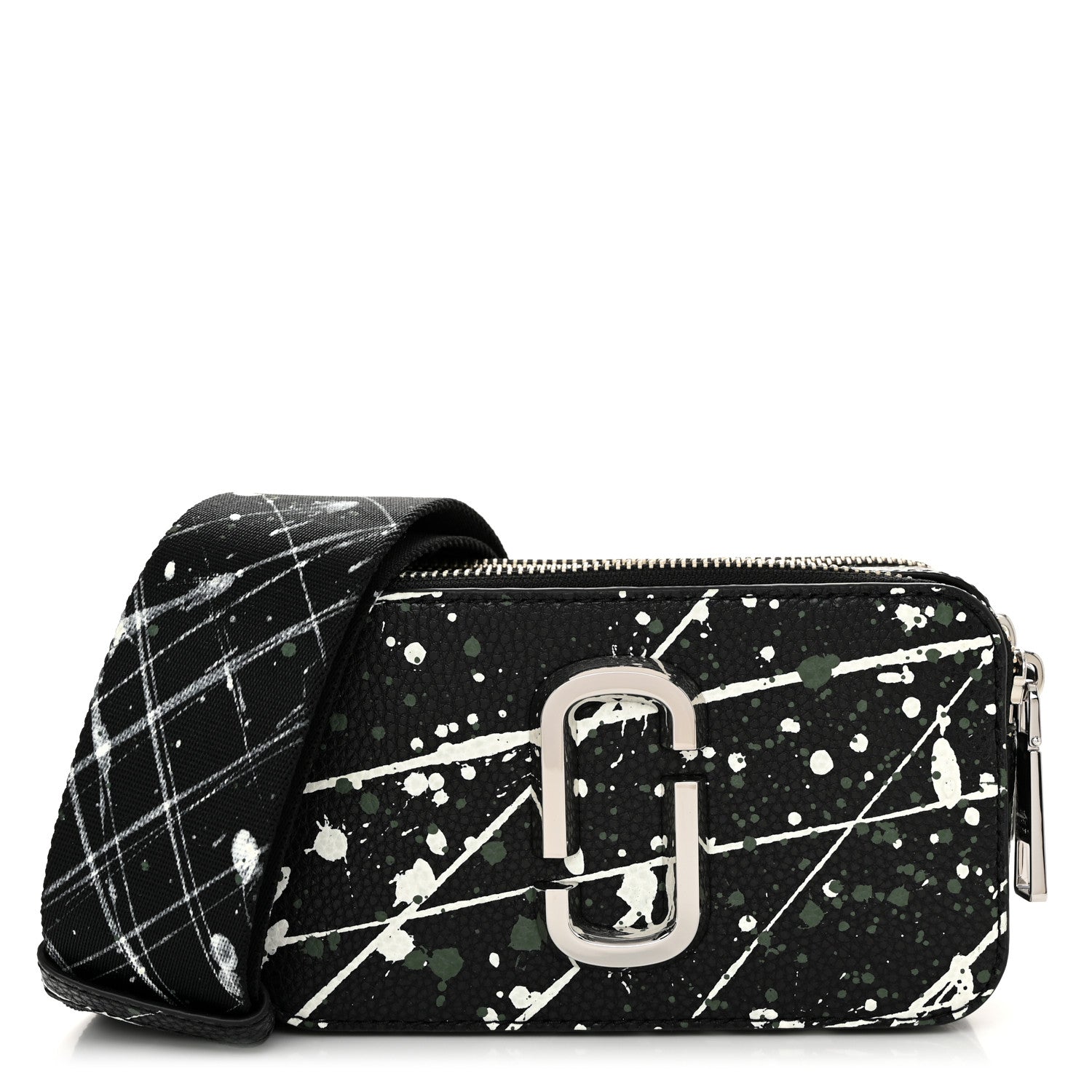 Marc Jacobs Calfskin Paint Splatter Small Snapshot Camera Bag Black Multi 1 of 11