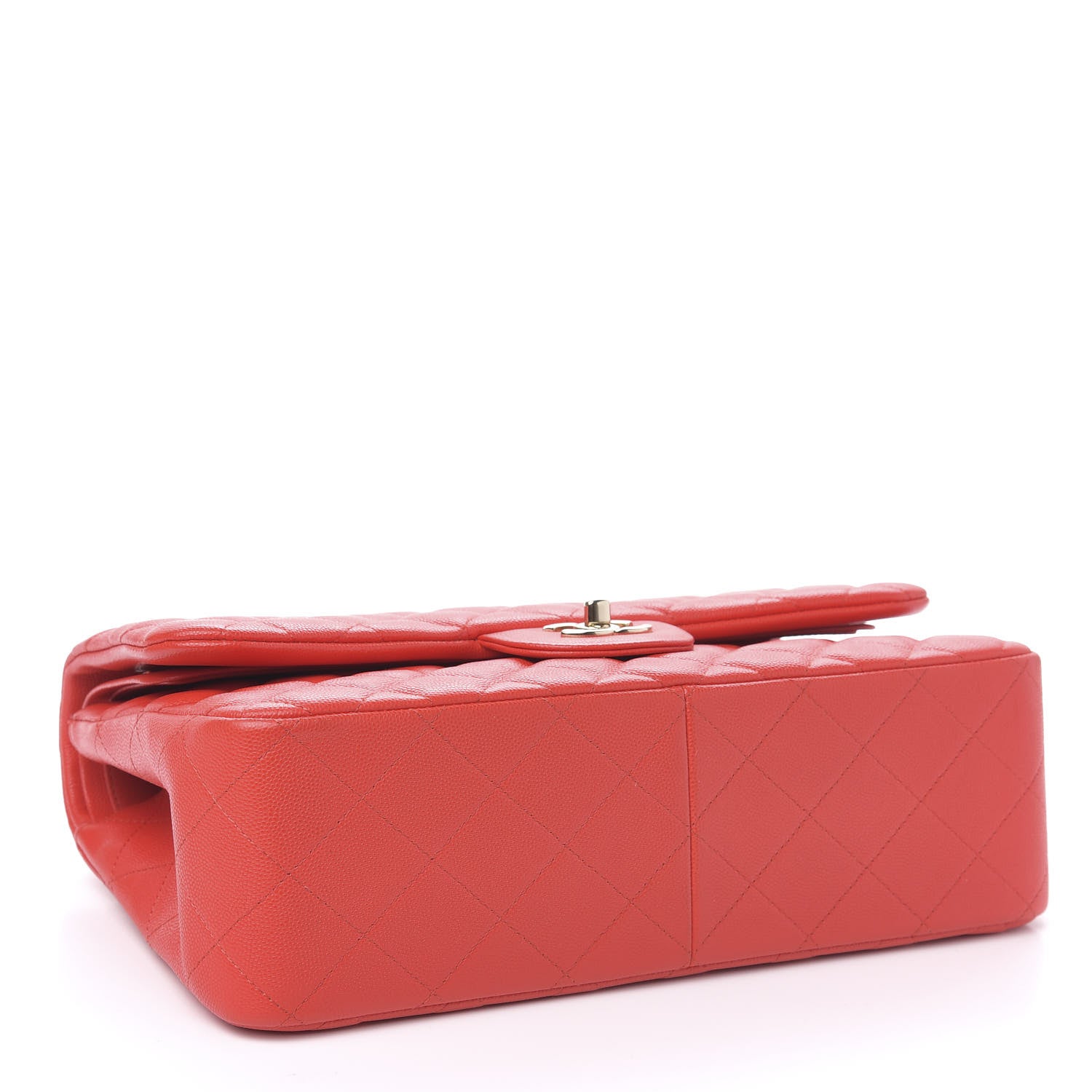 Chanel Caviar Quilted Jumbo Double Flap Red 3 of 10