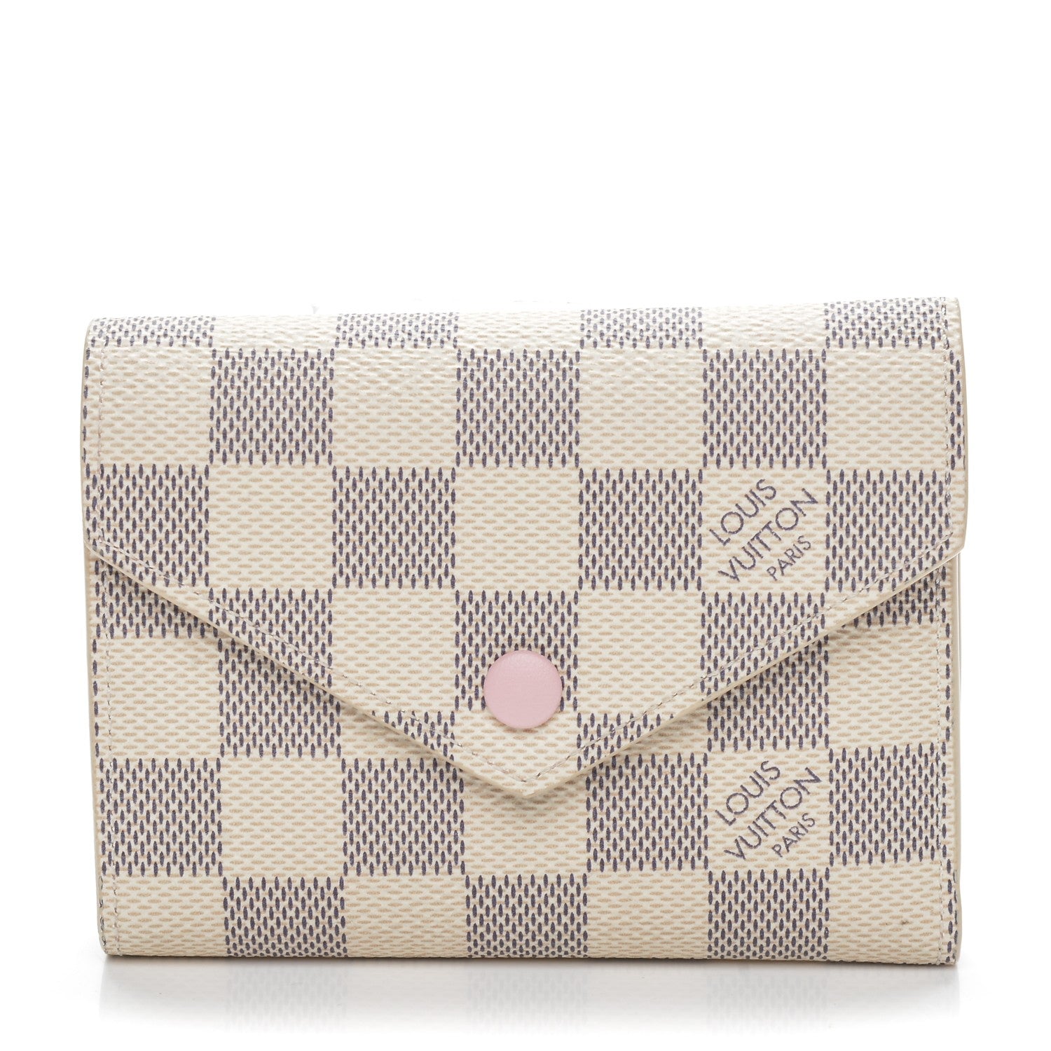 Louis Vuitton Damier Azur Victorine Wallet Rose Ballerine 1 of 6