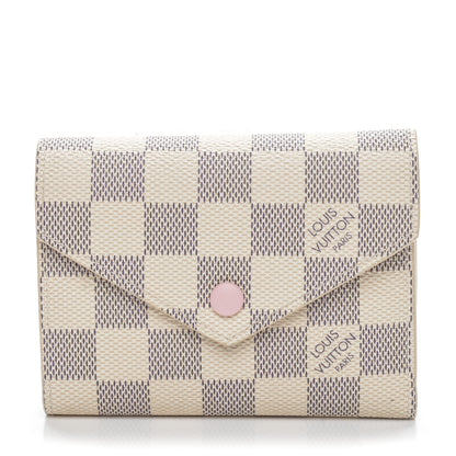 Louis Vuitton Damier Azur Victorine Wallet Rose Ballerine 1 of 6