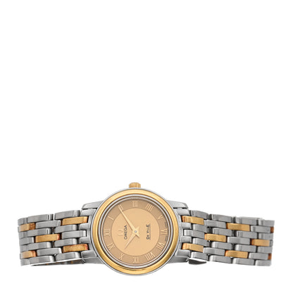 Omega Stainless Steel 18K Yellow Gold 22mm De Ville Prestige Quartz Watch Champagne 4370.12.00 2 of 4