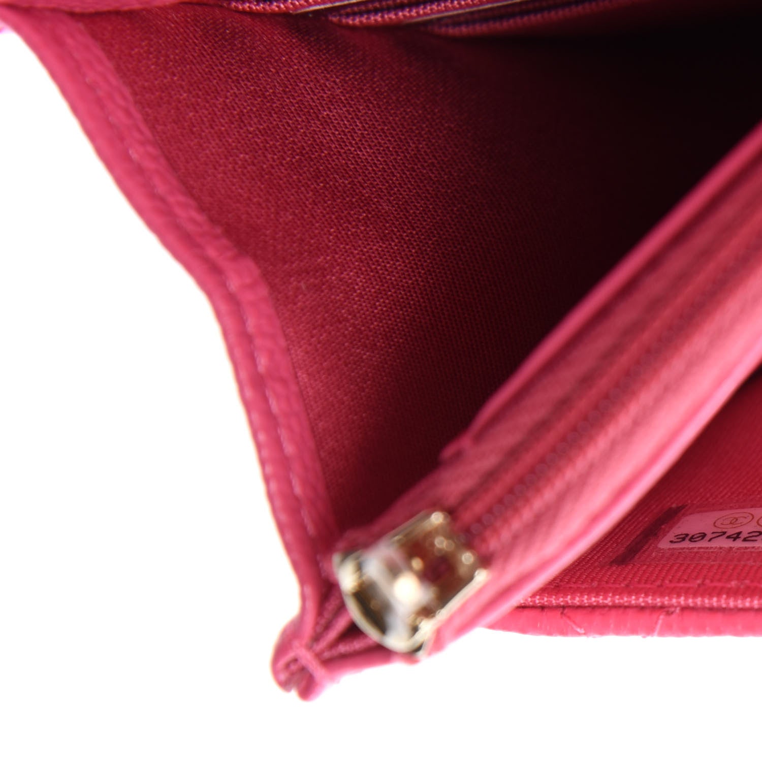 Chanel Caviar Quilted Wallet on Chain WOC Pink 10 of 12