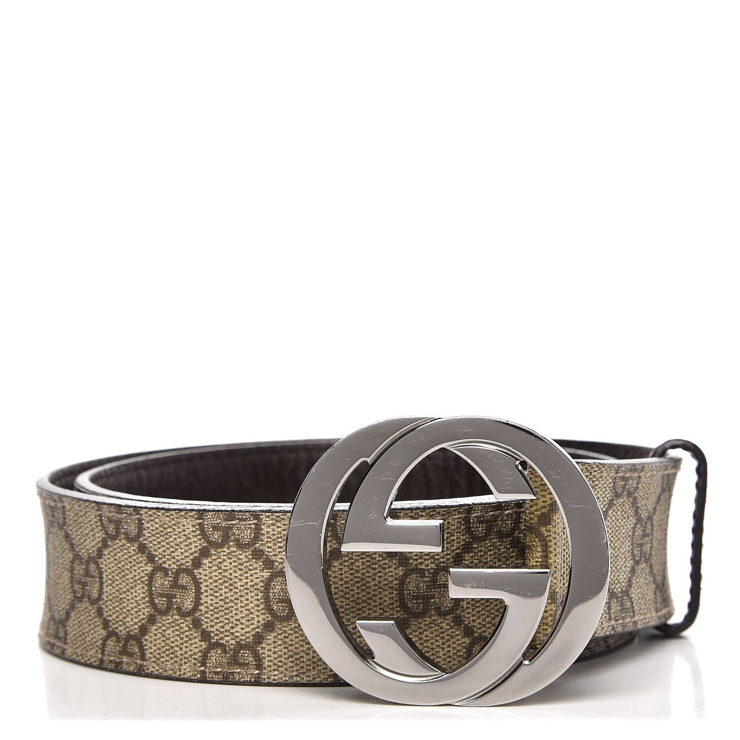 Gucci GG Plus Monogram Interlocking G Belt 85 34 Dark Brown 1 of 5