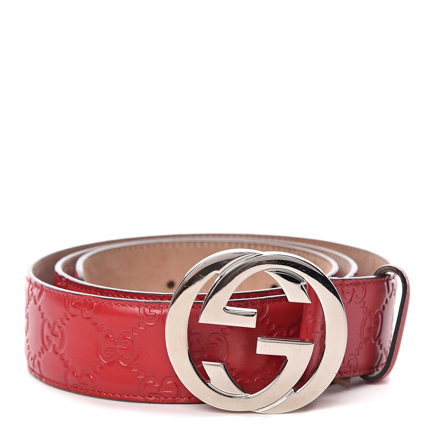 Guccissima Interlocking G 40mm Belt Red