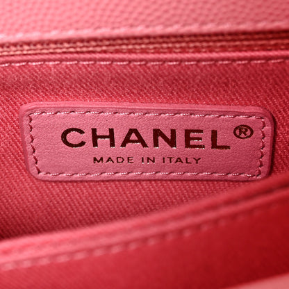 Chanel Caviar Chevron Quilted Mini Coco Handle Flap Pink 5 of 9