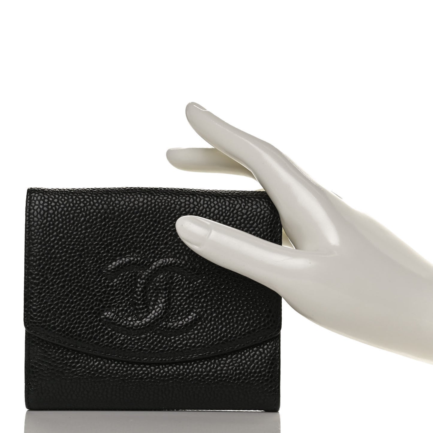 Caviar Timeless CC Compact French Wallet Black