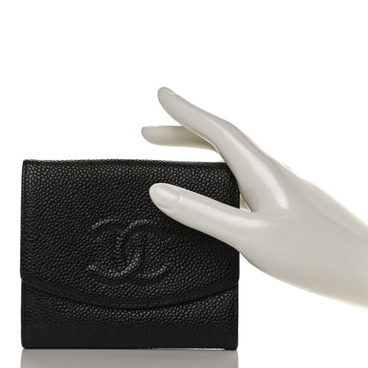 Chanel Caviar Timeless CC Compact French Wallet Black 2 of 13