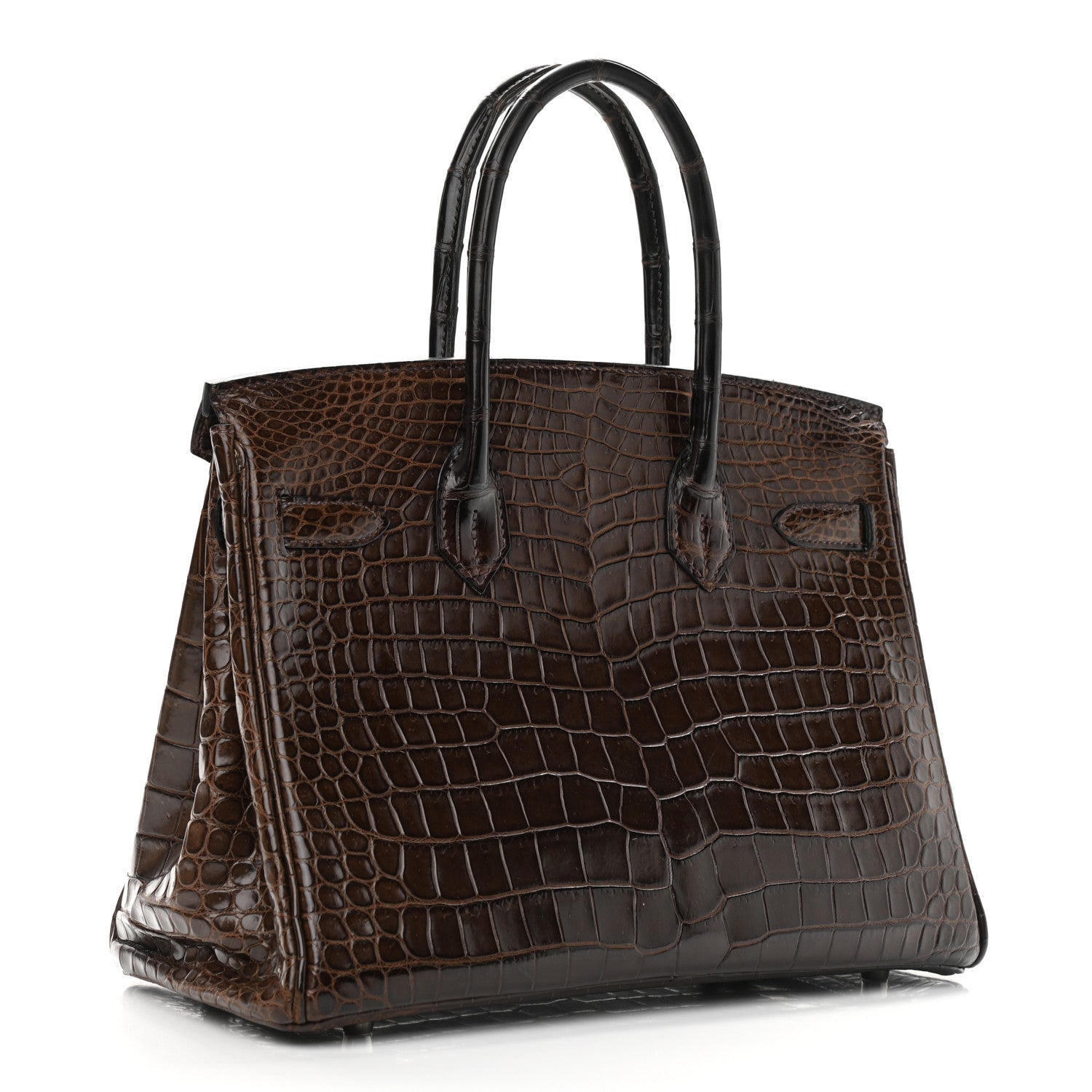 Hermes Shiny Porosus Crocodile Birkin 30 Havane 3 of 14