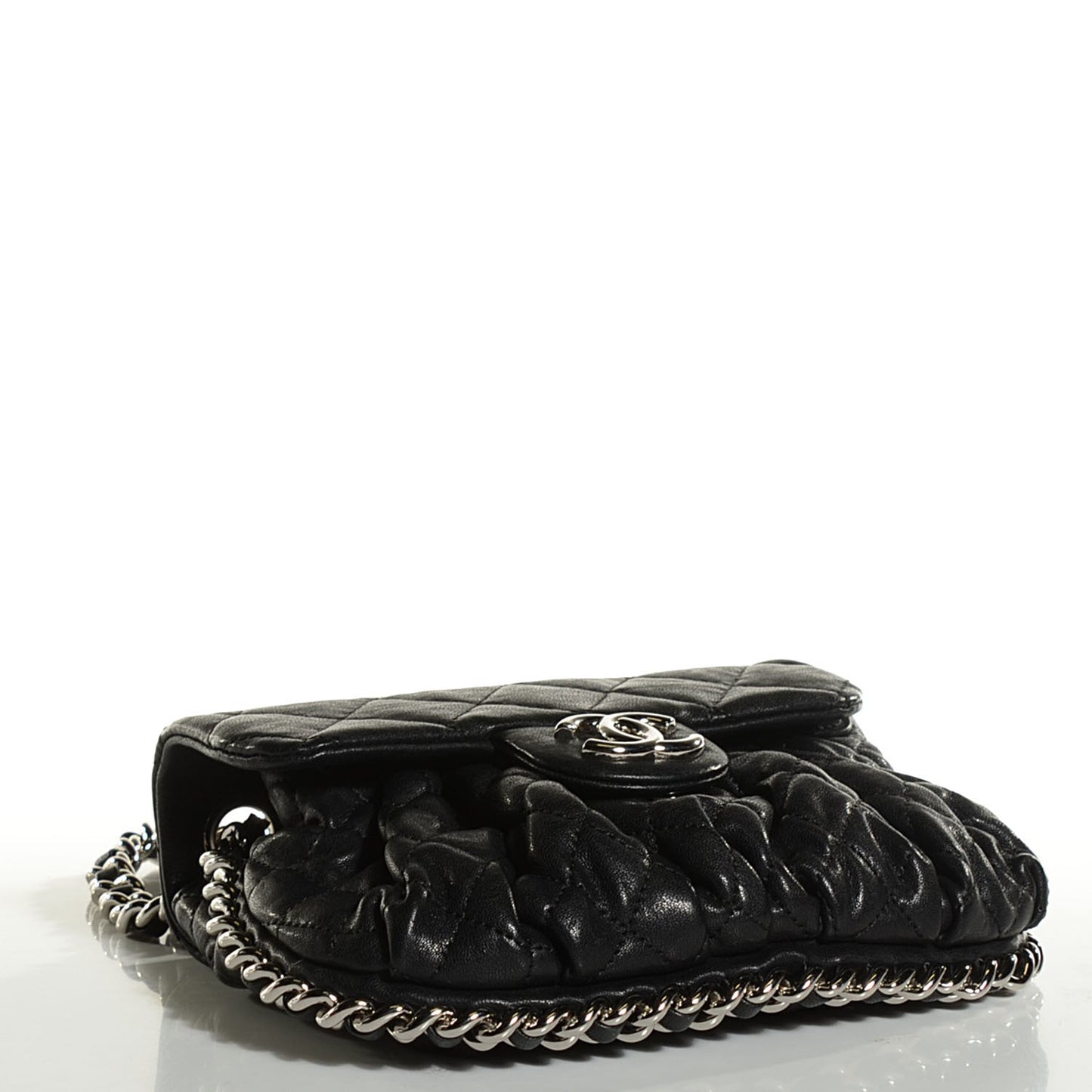 Washed Lambskin Mini Chain Around Messenger Black