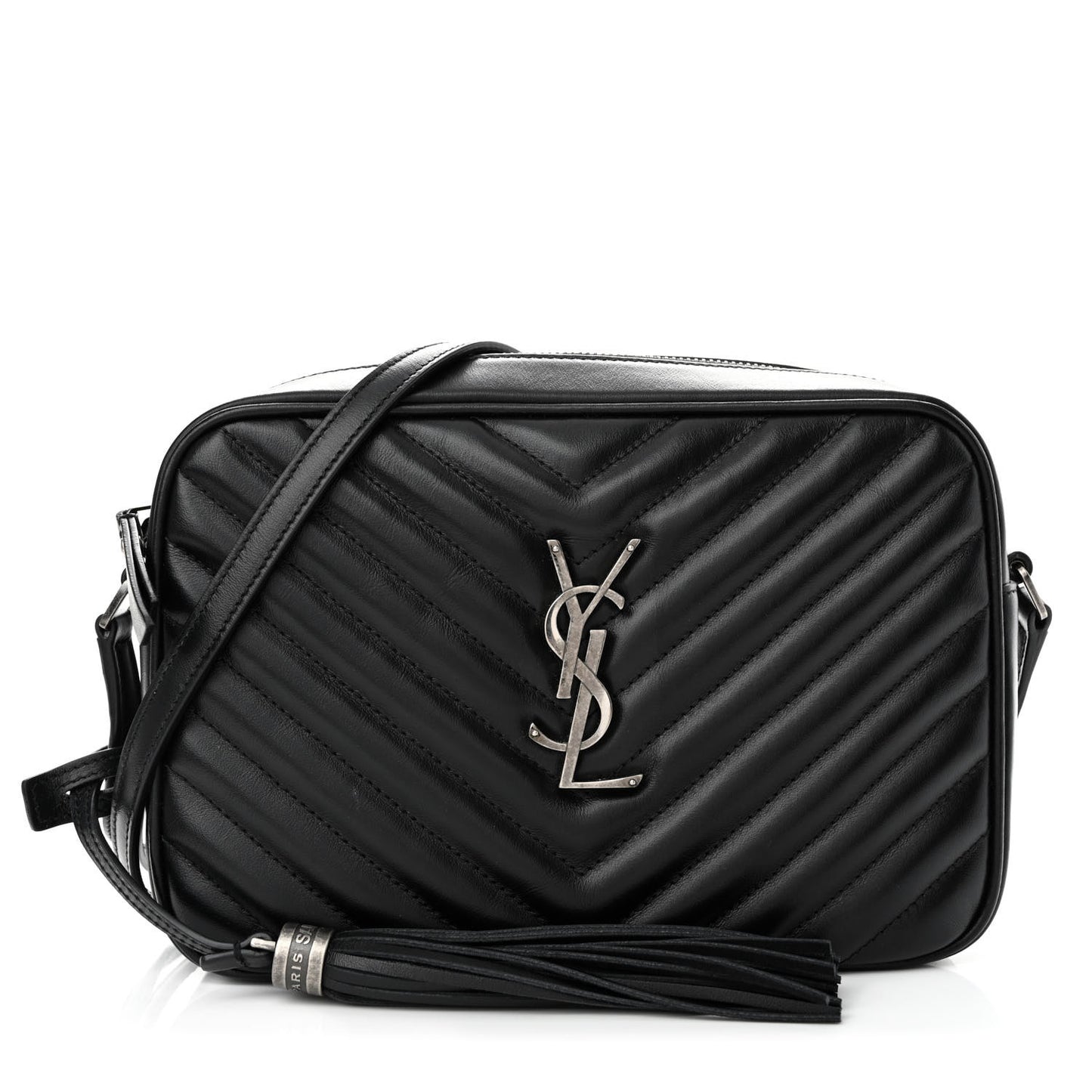 Calfskin Matelasse Monogram Lou Camera Bag Black