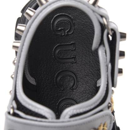 Gucci Technical Canvas Calfskin Reflective Studded Mens Aguru Sandals 7 Silver Black 6 of 7